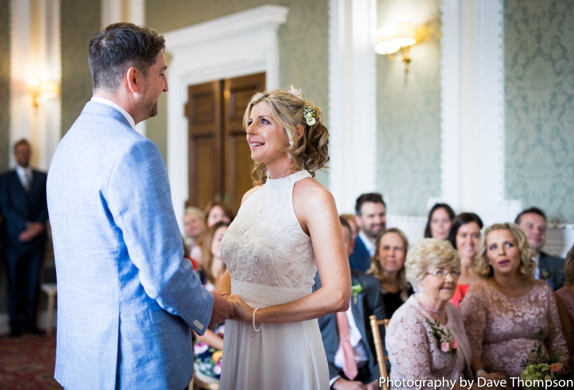 Bride and groom during their vows