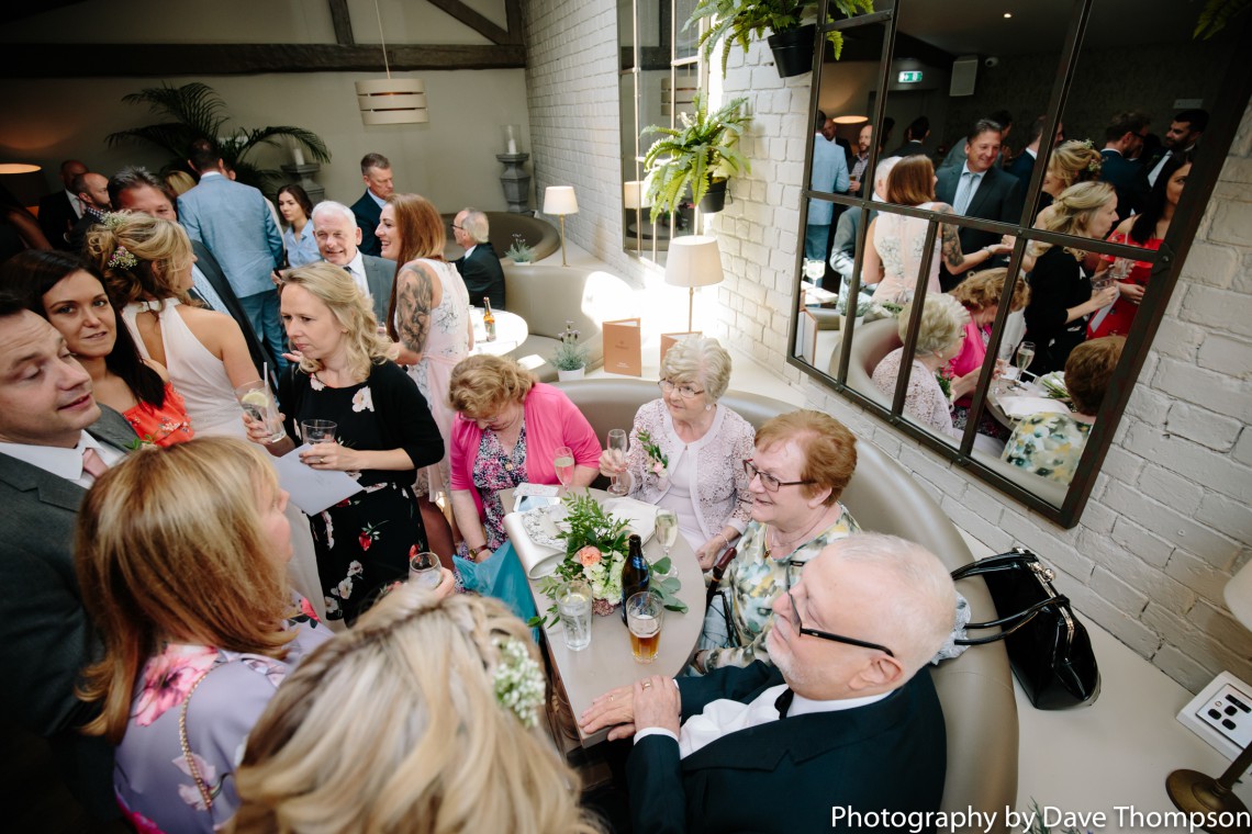Guests before the wedding breakfast