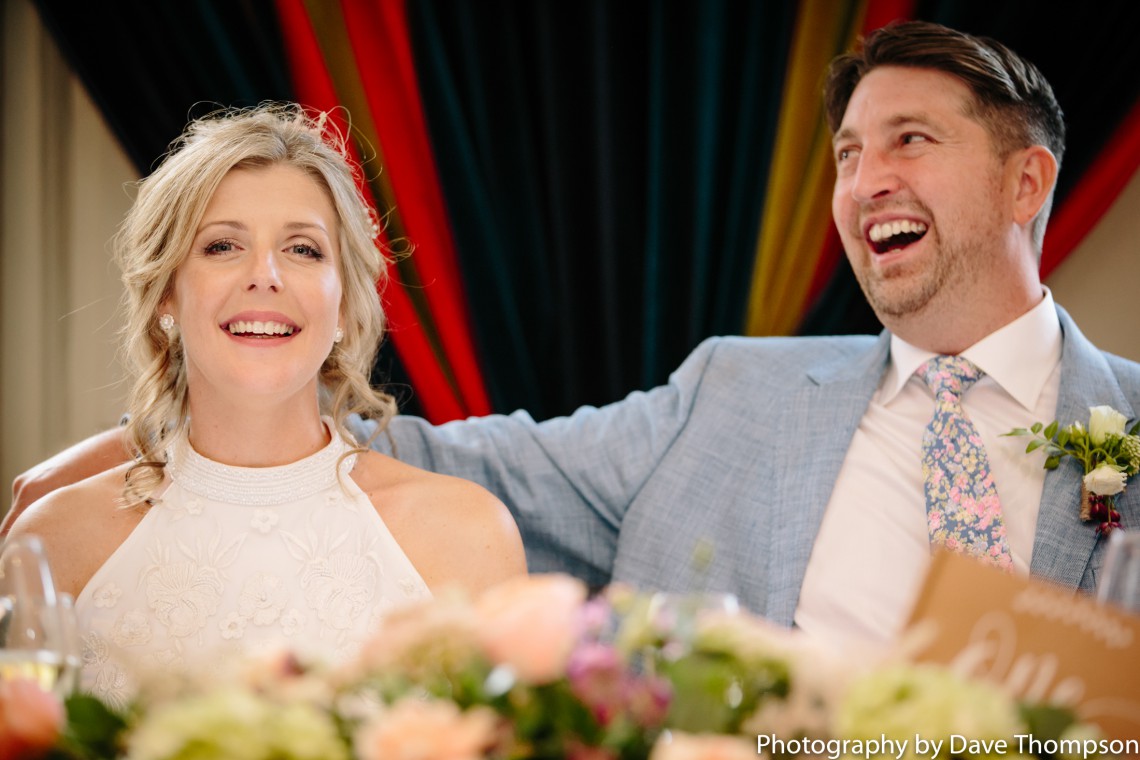Laughing during the speeches