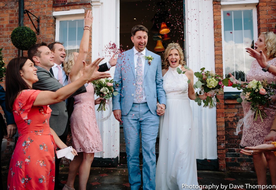 Bride and Groom confetti photograph