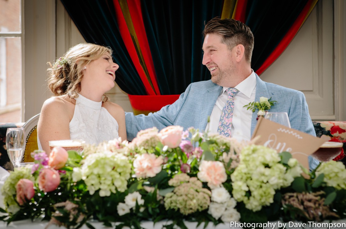 Laughing during the speeches