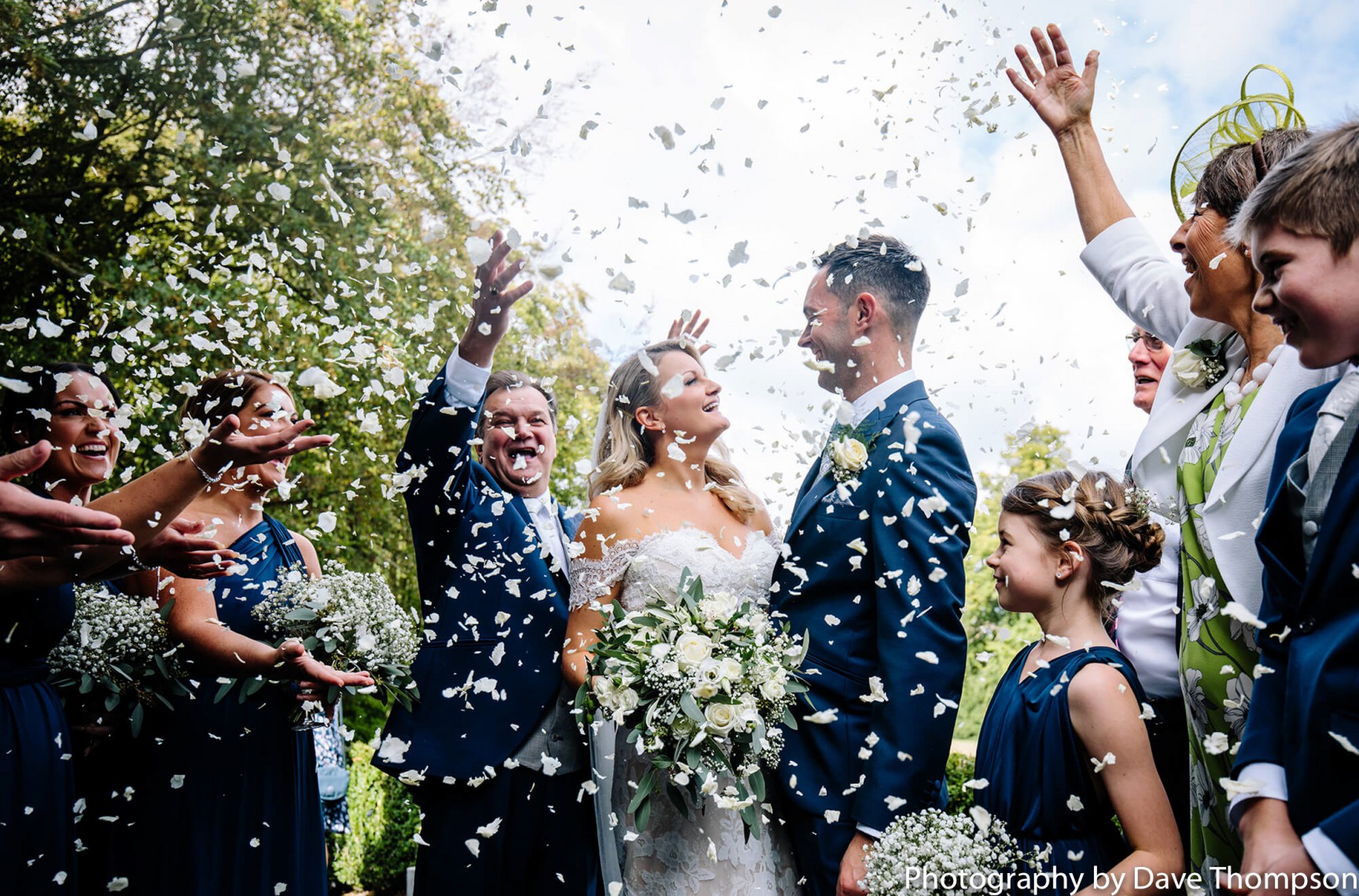 confetti after the wedding ceremony