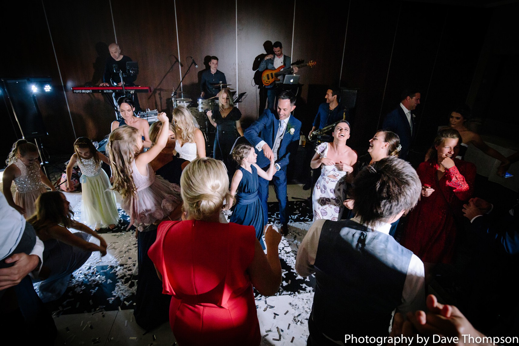 Wedding party dancing