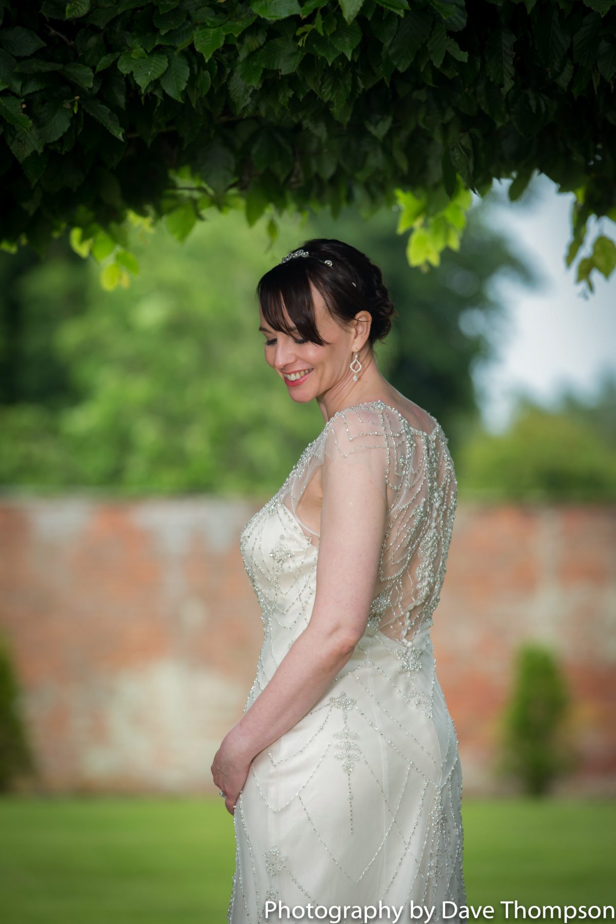 The bride in her dress