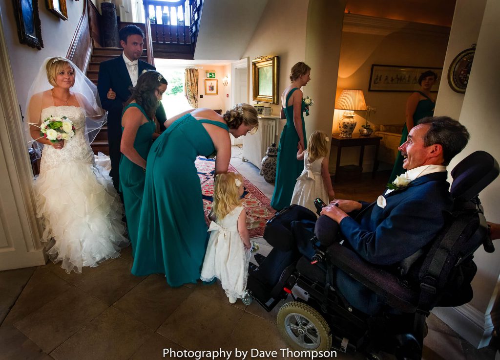 Father and his daughter on her wedding day
