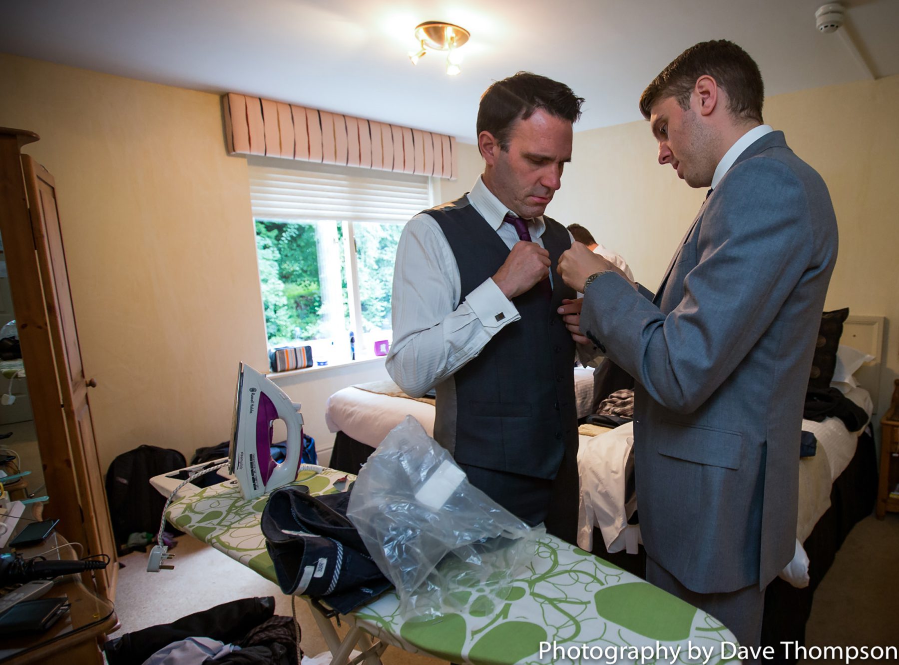 The groom and his best man get ready
