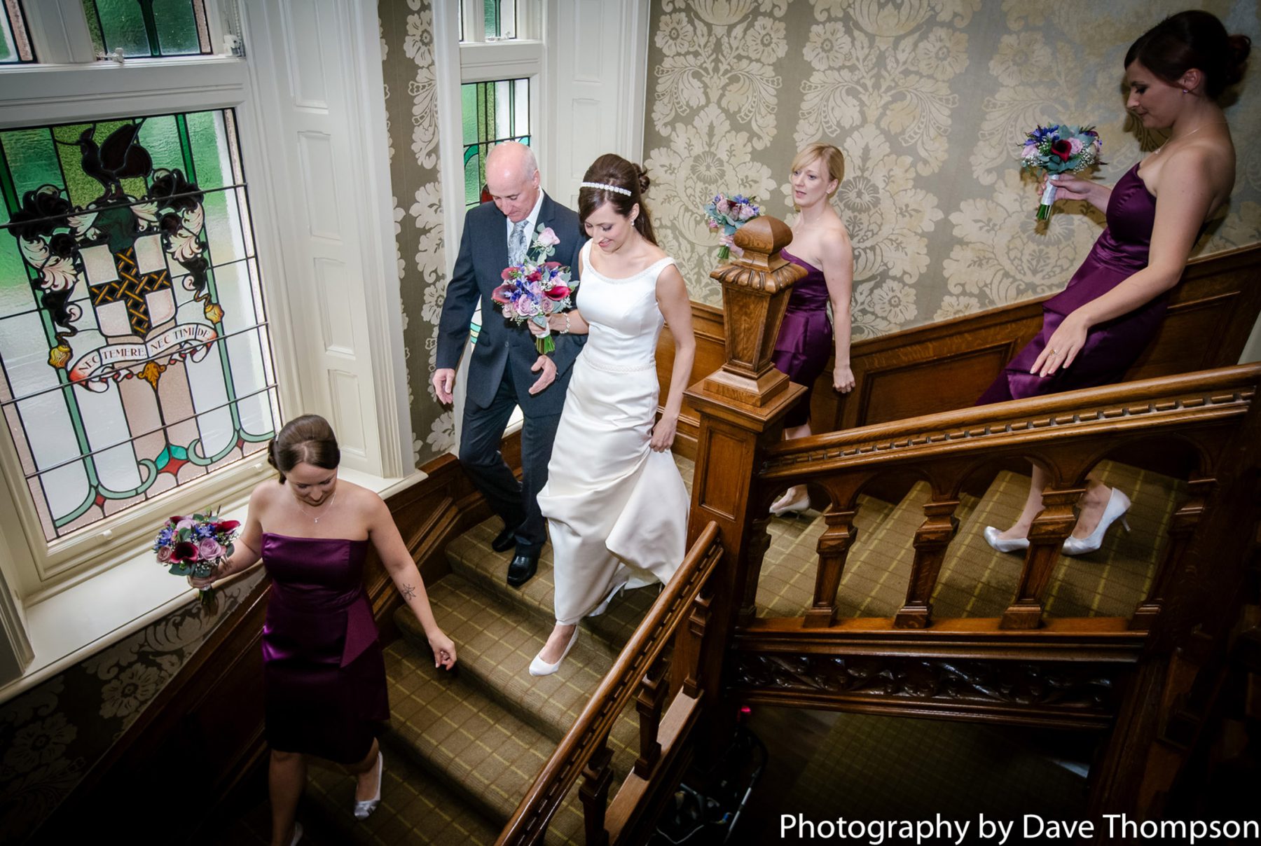 The bridal party make their way to the ceremony