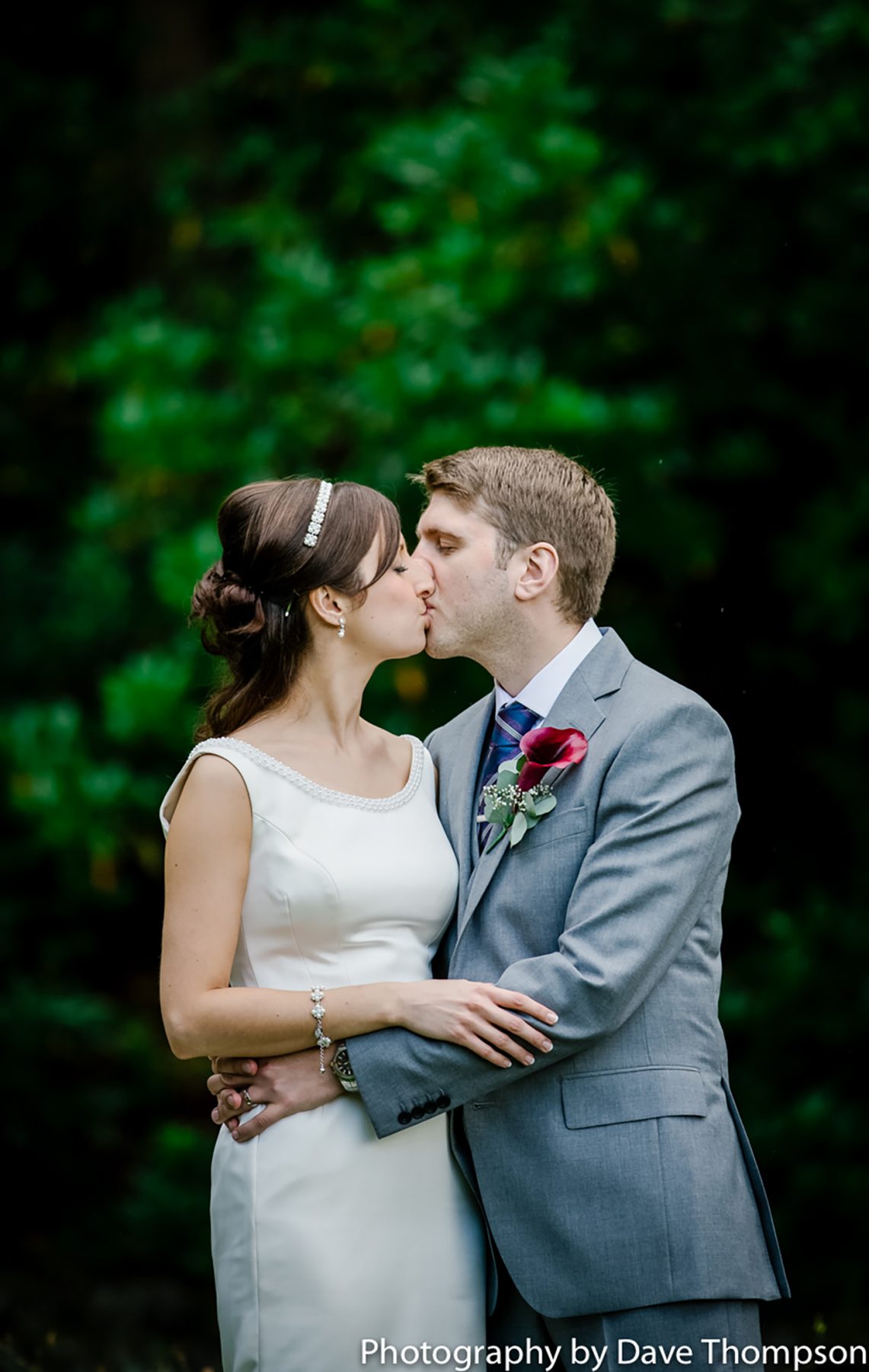 A kiss for the bride and groom