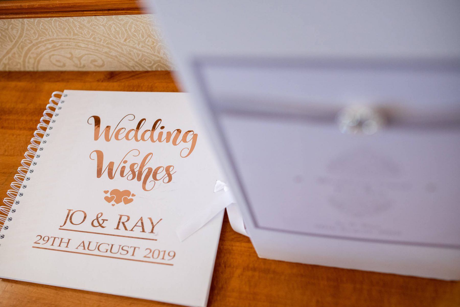 Wedding stationary at the wedding venue.
