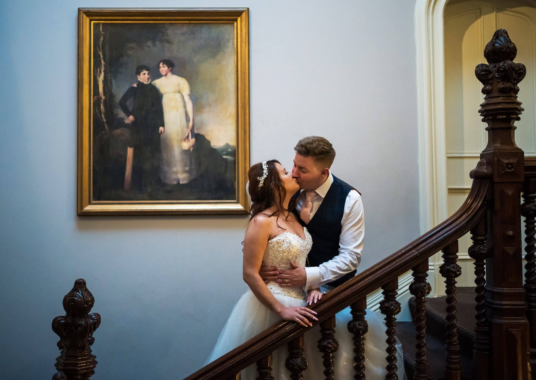 Hollin Hall Hotel Wedding Photographer - A portrait of the bride and groom