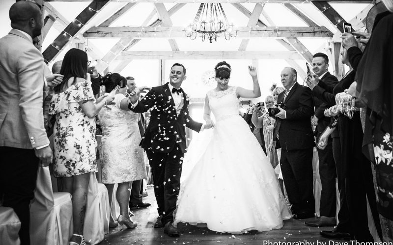 The Happy couple dance down the aisle after their ceremony