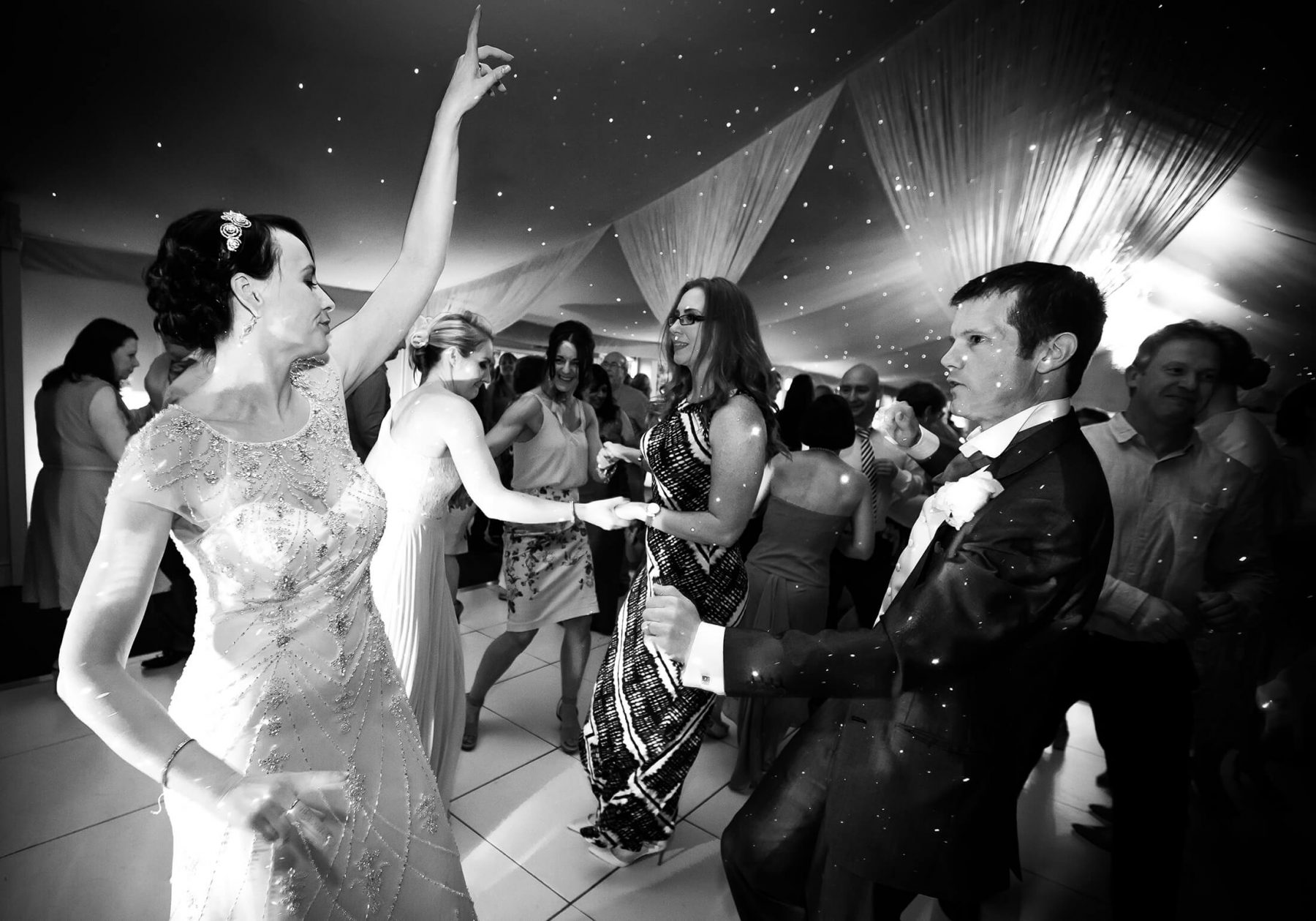 The bride and groom during their first dance following their wedding at Combermere Abbey