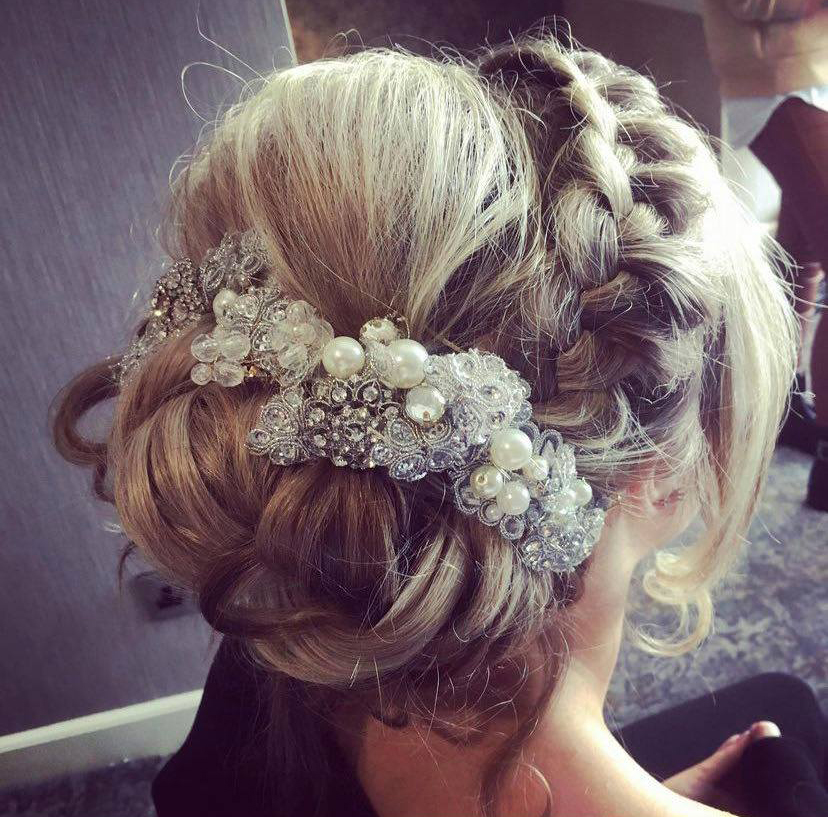 A close up picture of bridal hair