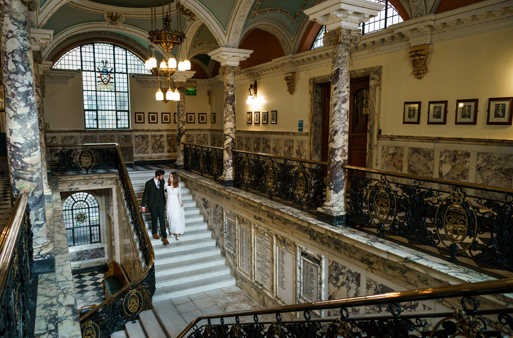 A wedding at Stockport Town Hall Marble Staircase